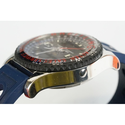 408 - A Breitling Airwolf Raven gentleman's wrist watch, 43.5mm steel case, black rubber bezel to black fa... 