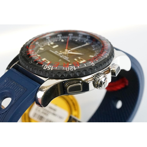 408 - A Breitling Airwolf Raven gentleman's wrist watch, 43.5mm steel case, black rubber bezel to black fa... 