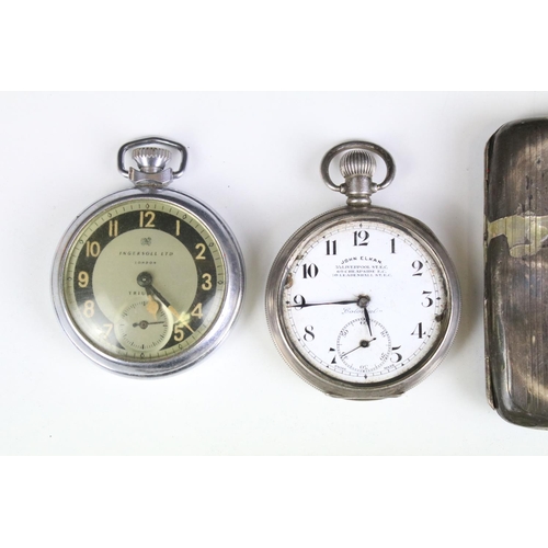 555 - Collection of silver watches to include a silver open faced pocket watch, two early 20th Century sil... 