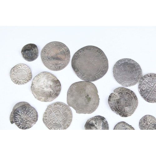 101A - A collection of British hammered silver coins to include Queen Elizabeth I examples, long cross penn... 