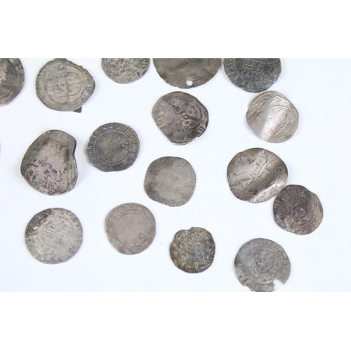 101A - A collection of British hammered silver coins to include Queen Elizabeth I examples, long cross penn... 