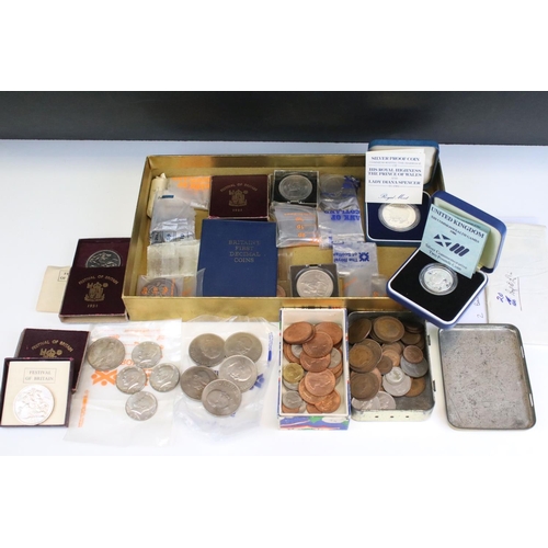 305 - A Collection of mainly British decimal and pre decimal coins to include pre decimal silver crowns an... 