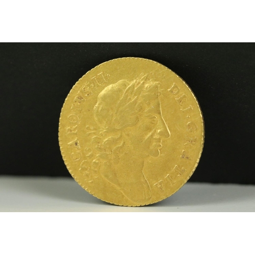 69A - A British early milled King Charles II 1679 gold full guinea coin.