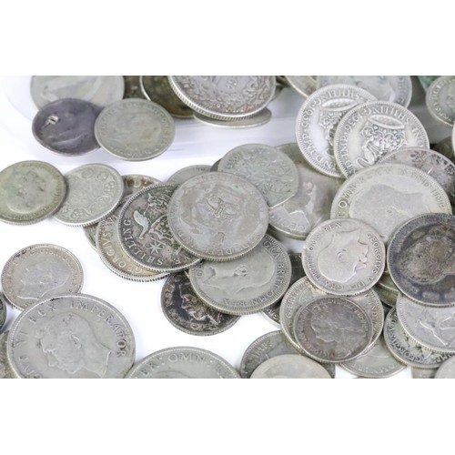 206 - A collection of mainly British and Commonwealth pre decimal pre 1947 silver coins together with some... 