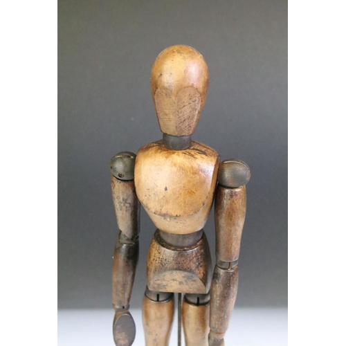127 - Artists wooden lay figure, approx 36.5cm tall