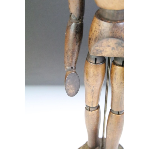 127 - Artists wooden lay figure, approx 36.5cm tall