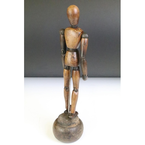 127 - Artists wooden lay figure, approx 36.5cm tall