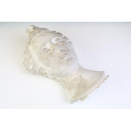 156 - Cast plaster bust figurine in the form of a classical female figure, purportedly by a local Bath art... 