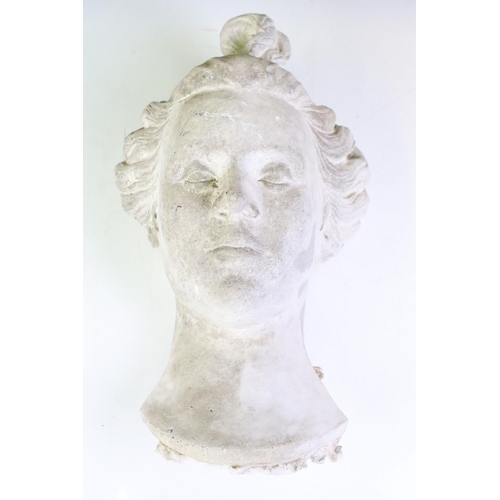 156 - Cast plaster bust figurine in the form of a classical female figure, purportedly by a local Bath art... 