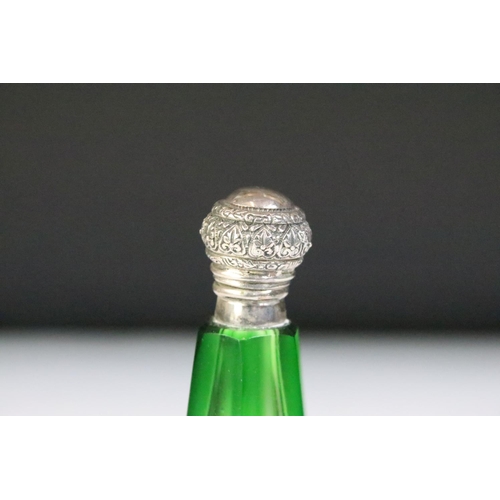 198 - Faceted glass perfume bottle with stopper