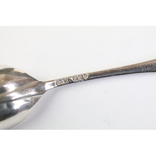 204 - A cased set of scottish hallmarked sterling silver spoons together with a cased set of silver plated... 