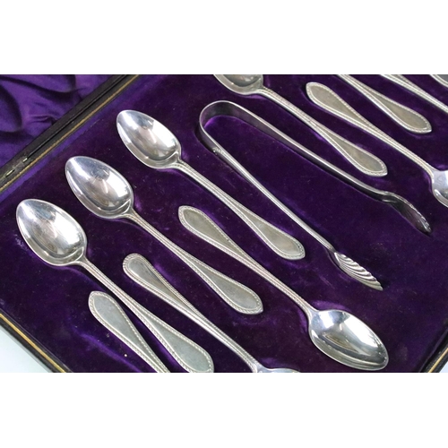 204 - A cased set of scottish hallmarked sterling silver spoons together with a cased set of silver plated... 