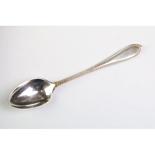 204 - A cased set of scottish hallmarked sterling silver spoons together with a cased set of silver plated... 