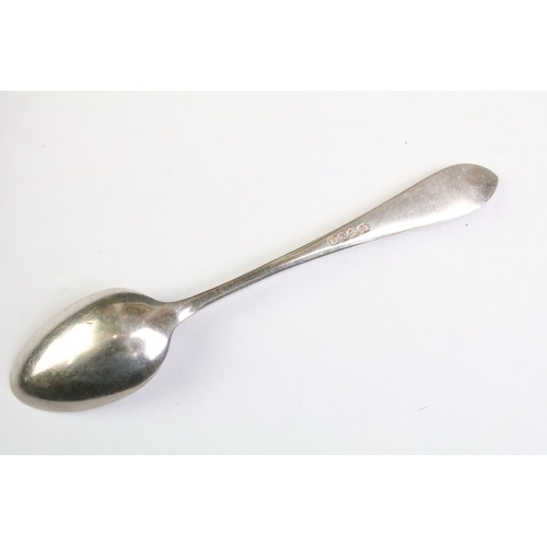 204 - A cased set of scottish hallmarked sterling silver spoons together with a cased set of silver plated... 