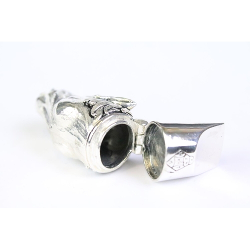 206 - Substantial silver horse head whistle