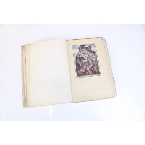 210 - Late 19th century autograph album containing sketches / illustrations, oil painting & signatures, to... 