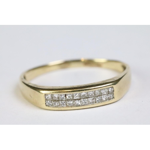 216 - 14ct yellow gold diamond half eternity ring