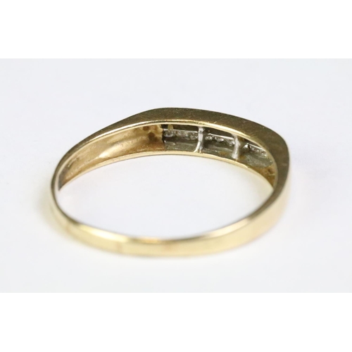 216 - 14ct yellow gold diamond half eternity ring