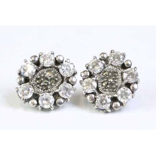 233 - Pair of silver and CZ stud earrings