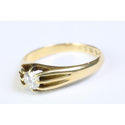 250 - 18ct yellow gold single stone diamond ring of 40 points