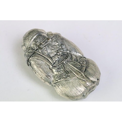 264 - Silver plated monkey vesta case