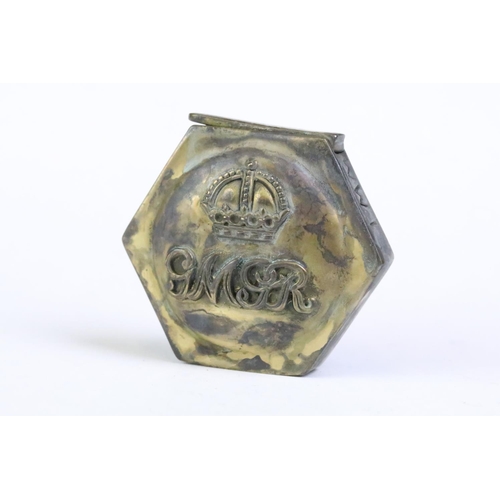 265 - Brass cased vesta with embossed decoration