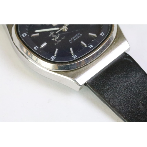 268 - A vintage gents Seiko automatic waterproof 17 jewel wristwatch, silvered crosshair dial with date fu... 