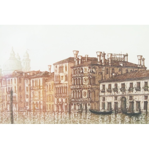 435 - Ugo Baracco aquatint limited edition print of Venice depicting a view of the grand canal, together w... 