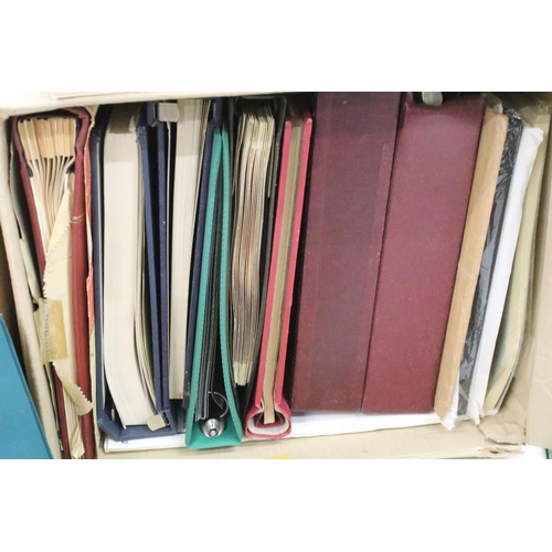 327 - Two albums of empty stamp albums / folders of varied size, to include faux leather examples