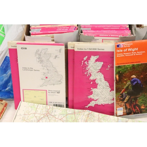 331 - A large collection of mainly paper folding ordnance survey maps to include some early examples.