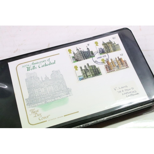 332 - Four albums of assorted late 20th Century first day covers, together with an album of stamps includi... 