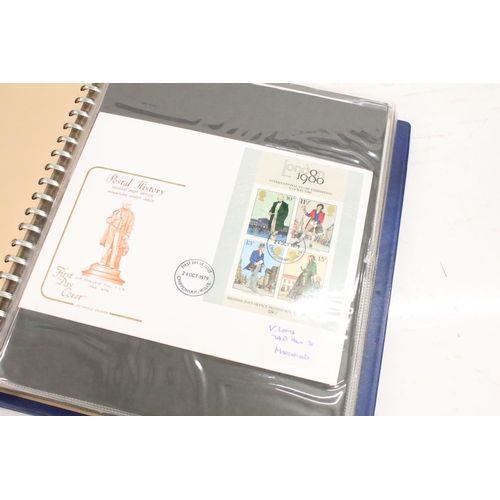 332 - Four albums of assorted late 20th Century first day covers, together with an album of stamps includi... 