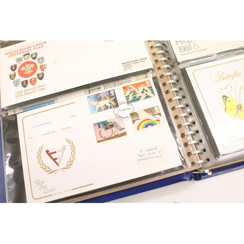 332 - Four albums of assorted late 20th Century first day covers, together with an album of stamps includi... 