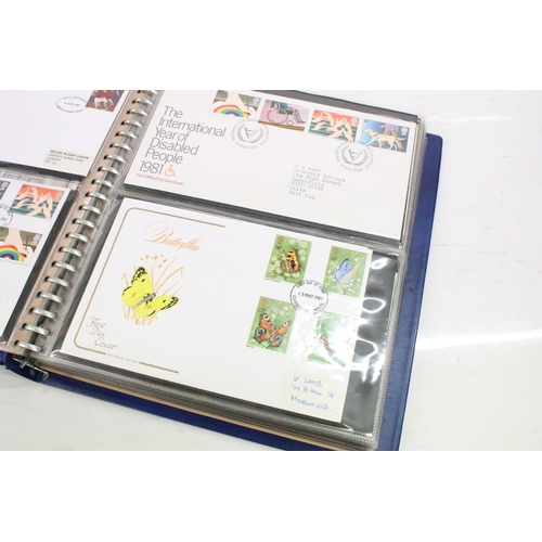 332 - Four albums of assorted late 20th Century first day covers, together with an album of stamps includi... 