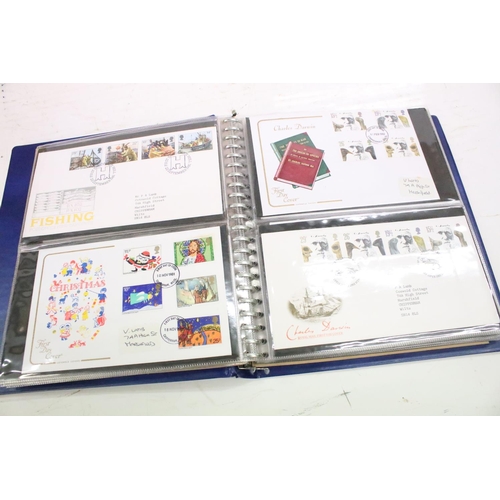 332 - Four albums of assorted late 20th Century first day covers, together with an album of stamps includi... 