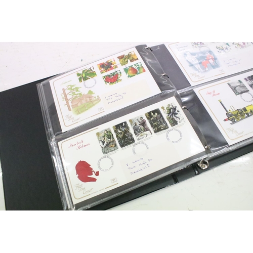 332 - Four albums of assorted late 20th Century first day covers, together with an album of stamps includi... 