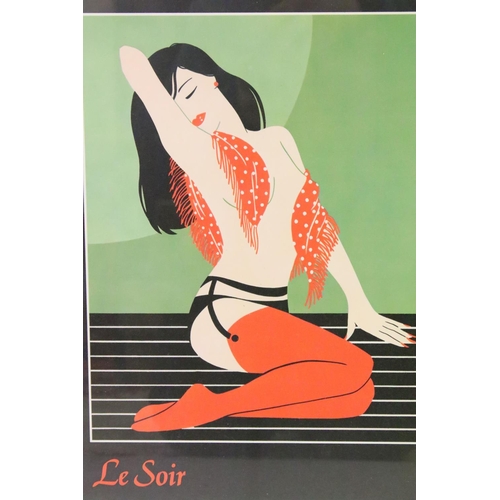 468 - Four French stylised female figures, comprising: Le Matin, Le Soir, L'Apres Midi and Le Midi, colour... 