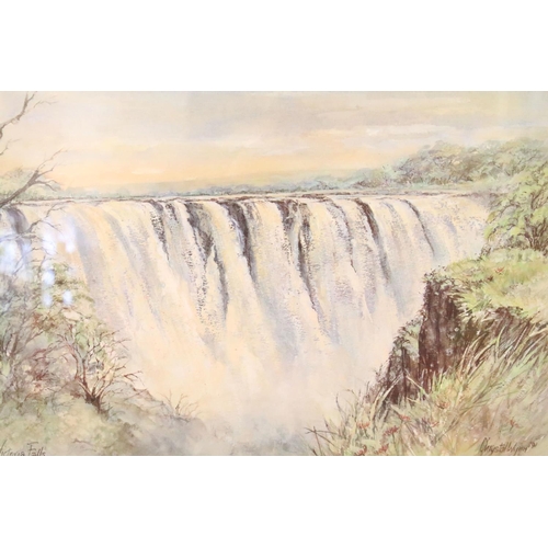 471 - Chrystal Wynn, a set of four landscape scenes comprising: Victoria Falls, Nyanga, Kariba and Mashona... 