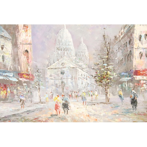 493 - 20th century, a framed oil painting Impressionist view of Montmartre, Paris, signed K Neil, 43 x 56c... 