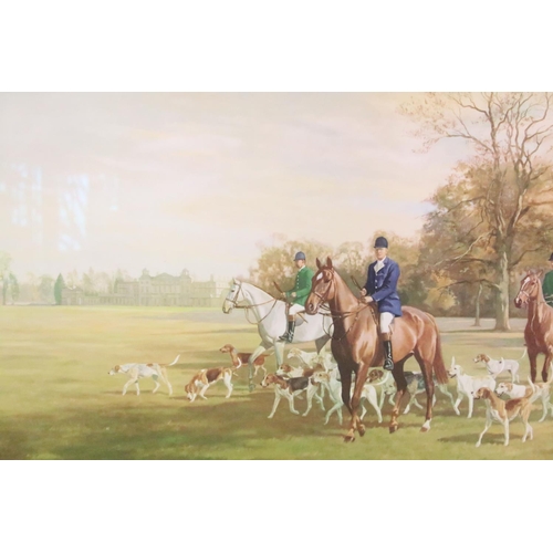 502A - After Madeline Selfe, a limited edition print featuring the Duke of Beaufort with his hounds 1973, s... 