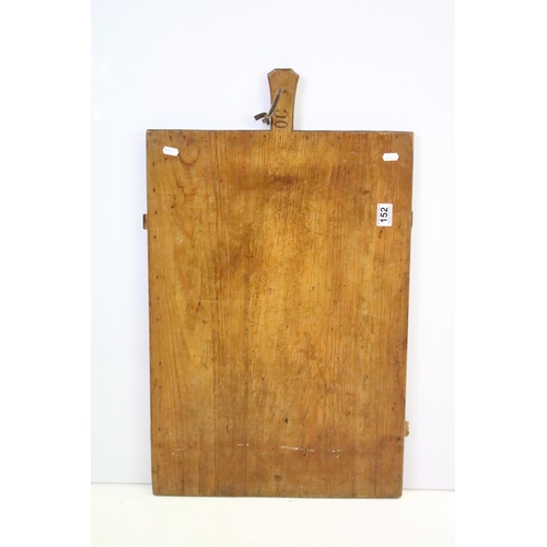 152 - Late 19th Century / early 20th Century wooden chopping / serving board together with an antique soli... 
