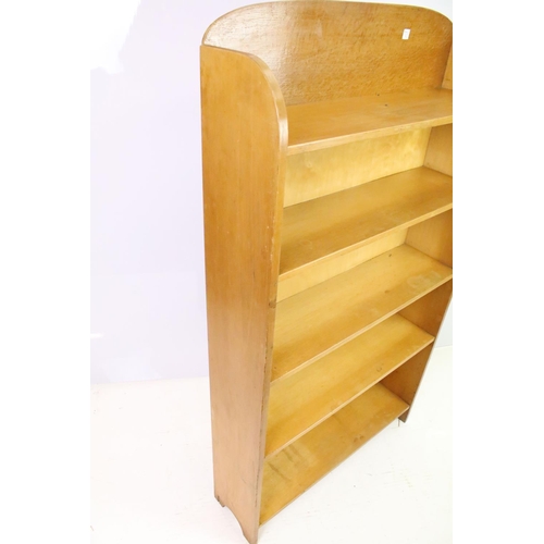 589 - Vintage golden oak five tier bookcase