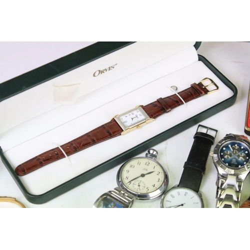 320 - A collection of ladies and gents wristwatches to include Orvis and Accurist examples.