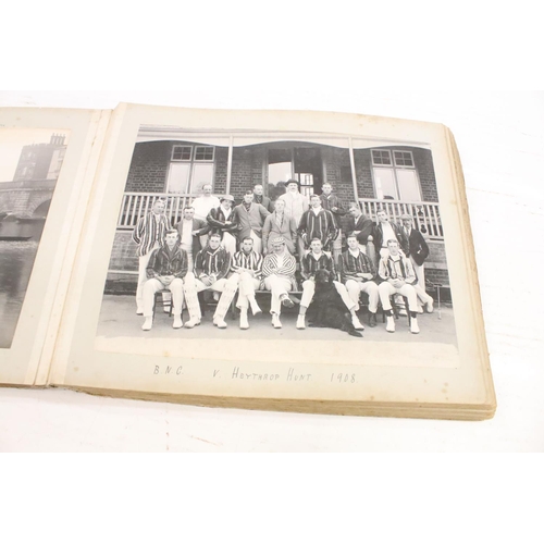 344 - Large early 20th century photograph album, the subjects to include Oxford University related, sports... 