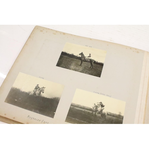 344 - Large early 20th century photograph album, the subjects to include Oxford University related, sports... 