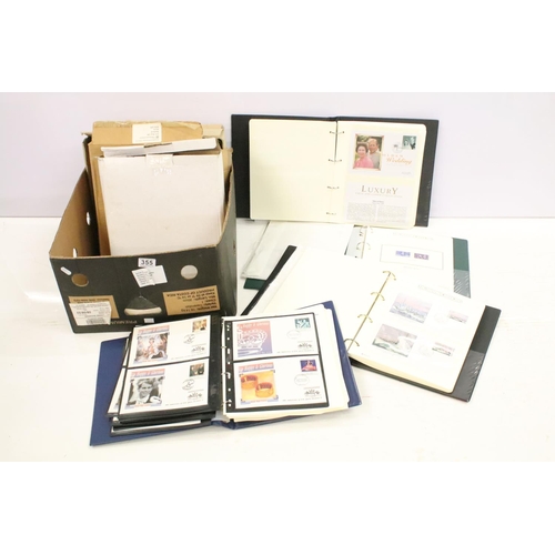 355 - Collection of stamps across multiple albums to include The History of World war II collection, Westm... 