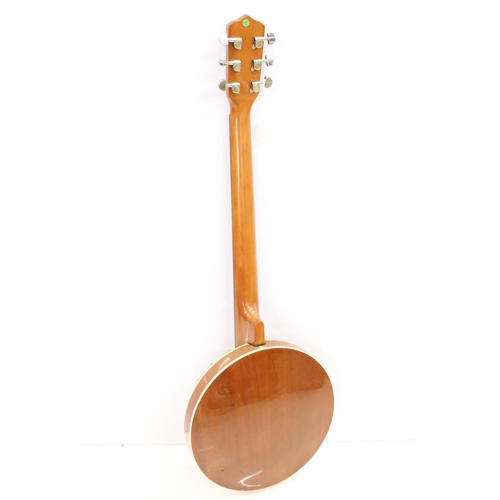 394 - Martin Smith six string contemporary banjo, with 11 inch Remo skin, 98cm long, in original soft carr... 