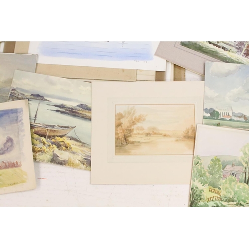 428 - Portfolio of eighteen watercolour paintings by various artists