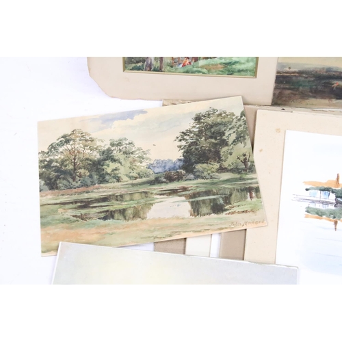 428 - Portfolio of eighteen watercolour paintings by various artists