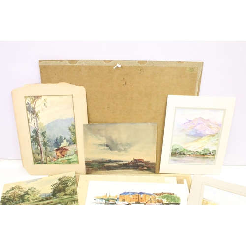 428 - Portfolio of eighteen watercolour paintings by various artists